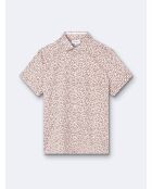 Chemise à manches courtes slim végétale orange abricot