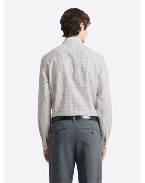 Chemise fantaisie en coton mélangé blanche