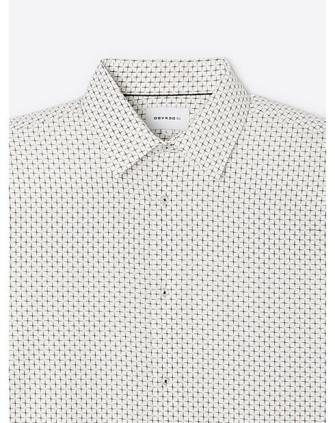 Chemise fantaisie en coton mélangé blanche