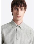 Chemise fantaisie en coton mélangé blanche