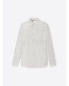 Chemise fantaisie en coton mélangé blanche