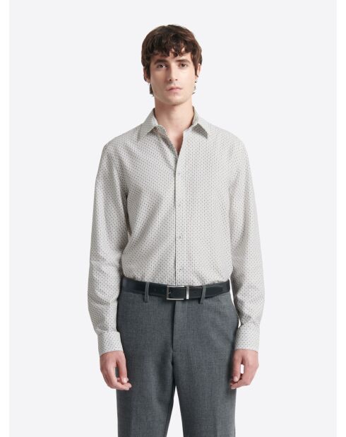 Chemise fantaisie en coton mélangé blanche