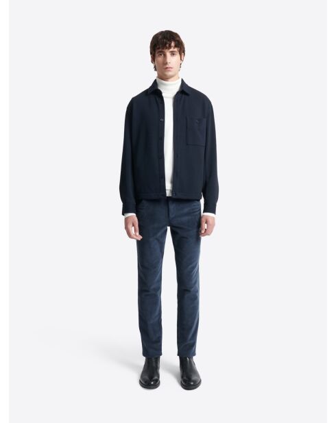 Chino en velours côtelé bleu dur