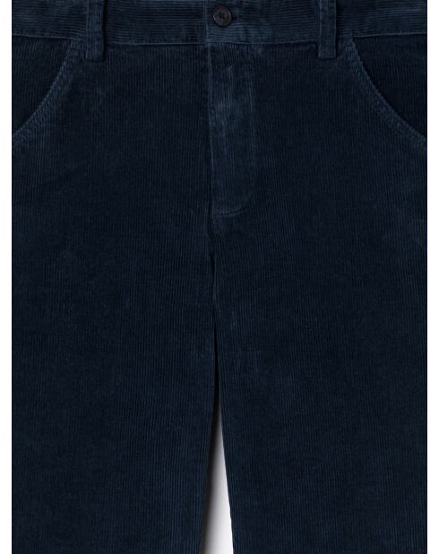 Chino en velours côtelé bleu dur