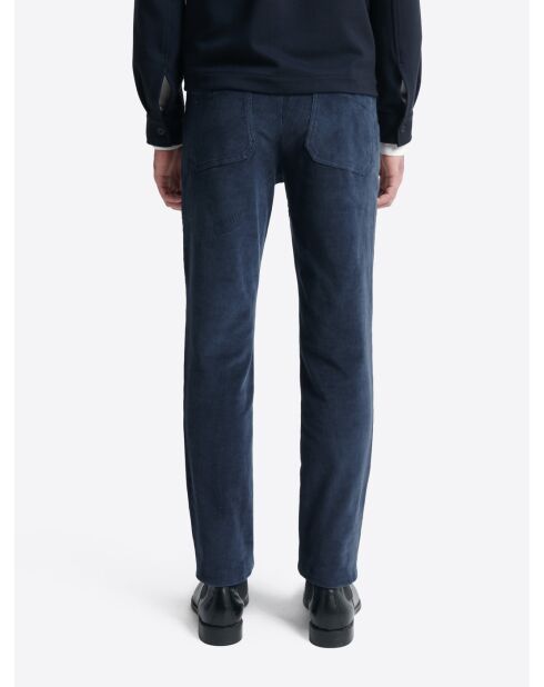 Chino en velours côtelé bleu dur