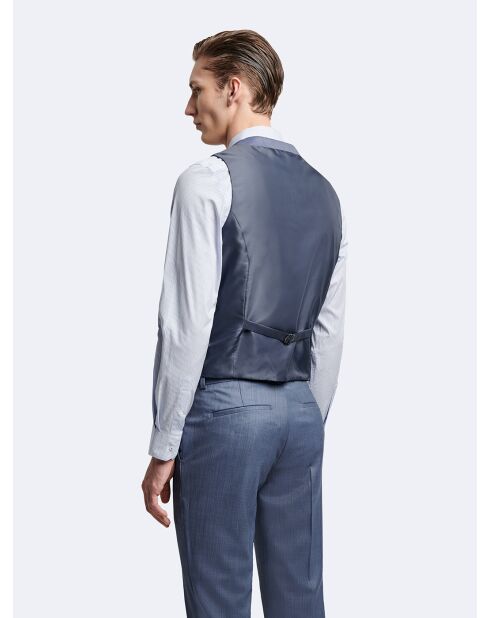 Gilet de costume 100% Laine bleu