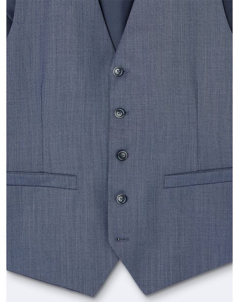 Gilet de costume 100% Laine bleu