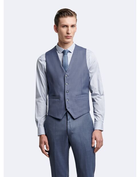 Gilet de costume 100% Laine bleu
