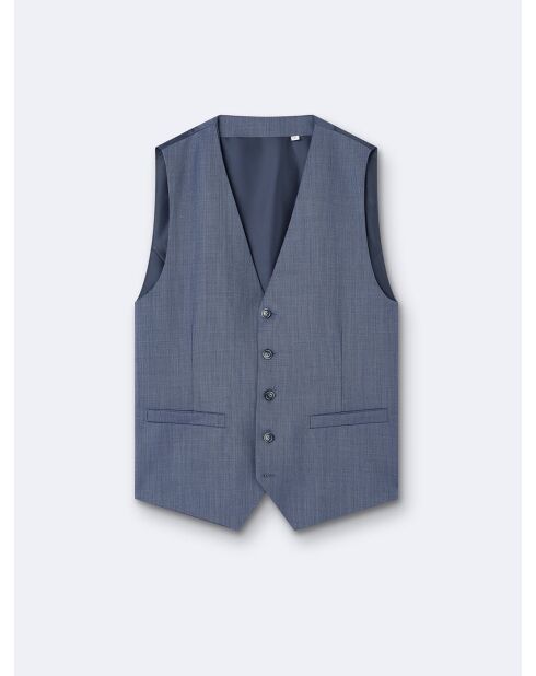 Gilet de costume 100% Laine bleu
