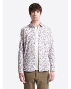 Chemise fleurie 100% coton figue