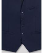 Gilet de costume bistretch en laine bleu marine