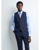 Gilet de costume bistretch en laine bleu marine