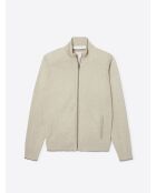 Cardigan zippé 100% viscose certifiée écru 2