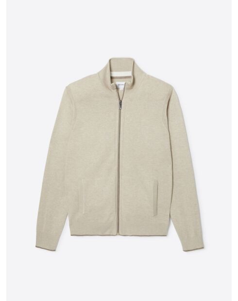 Cardigan zippé 100% viscose certifiée écru 2