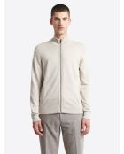 Cardigan zippé 100% viscose certifiée écru 2