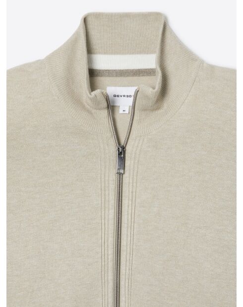 Cardigan zippé 100% viscose certifiée écru 2
