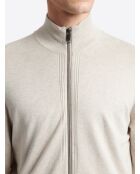 Cardigan zippé 100% viscose certifiée écru 2