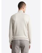 Cardigan zippé 100% viscose certifiée écru 2