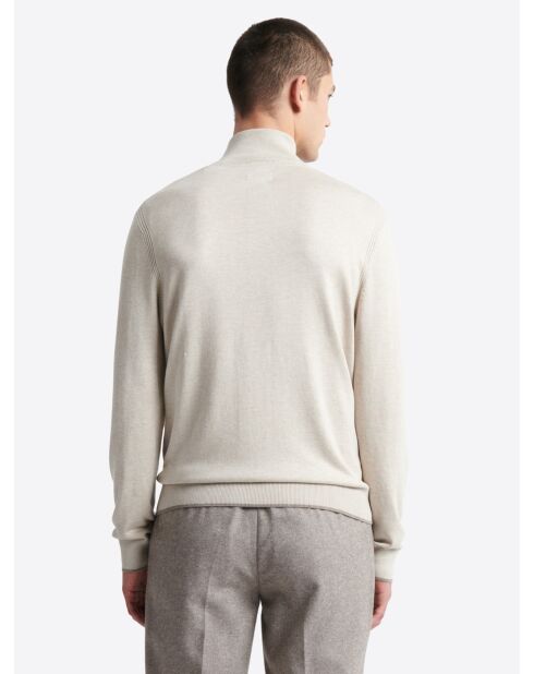 Cardigan zippé 100% viscose certifiée écru 2