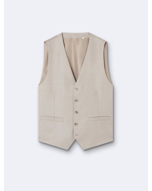 Gilet de costume 100% laine ficelle