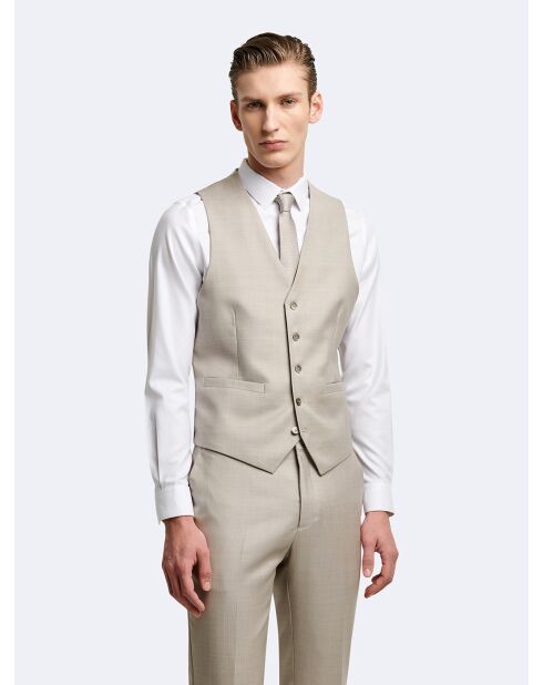 Gilet de costume 100% laine ficelle