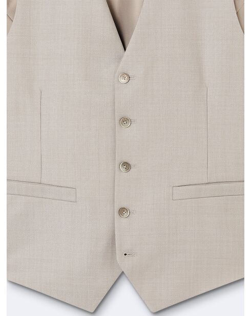 Gilet de costume 100% laine ficelle