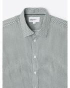 Chemise stretch fantaisie en coton vert profond