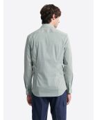 Chemise stretch fantaisie en coton vert profond