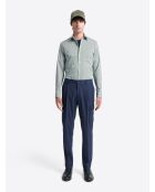 Chemise stretch fantaisie en coton vert profond