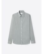 Chemise stretch fantaisie en coton vert profond