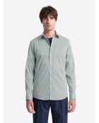 Chemise stretch fantaisie en coton vert profond