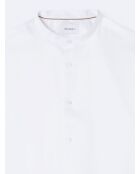 Chemise 100% coton à formes géométriques blanche