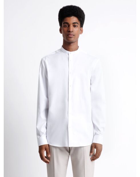 Chemise 100% coton à formes géométriques blanche
