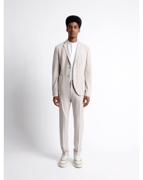 Chemise 100% coton à formes géométriques blanche