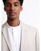 Chemise 100% coton à formes géométriques blanche