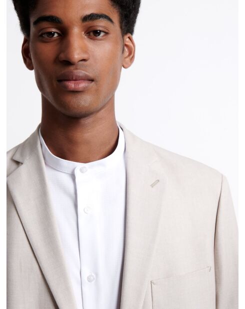 Chemise 100% coton à formes géométriques blanche