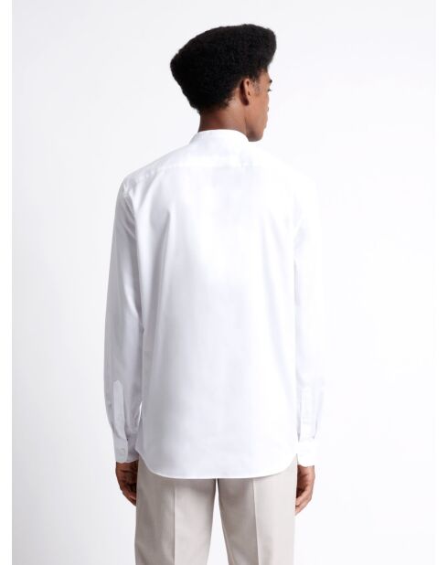 Chemise 100% coton à formes géométriques blanche