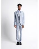 Gilet de costume 100% Lin armuré bleu ciel