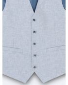 Gilet de costume 100% Lin armuré bleu ciel