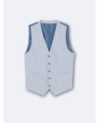 Gilet de costume 100% Lin armuré bleu ciel