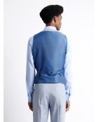 Gilet de costume 100% Lin armuré bleu ciel