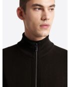 Cardigan zippé en viscose certifiée chocolat