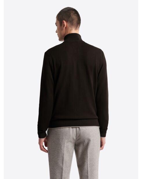 Cardigan zippé en viscose certifiée chocolat