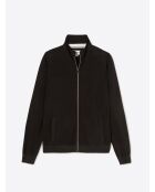 Cardigan zippé en viscose certifiée chocolat