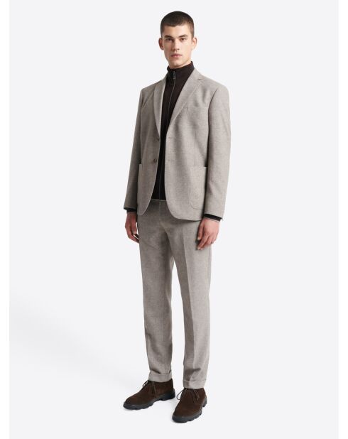 Cardigan zippé en viscose certifiée chocolat