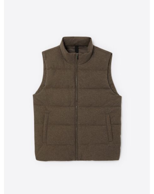 Gilet sans manches à capuche taupe