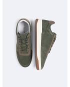 Baskets en cuir kaki