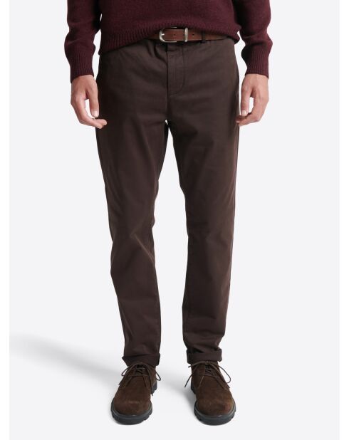 Slack slim en coton bio chocolat