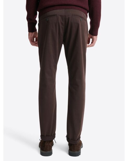 Slack slim en coton bio chocolat