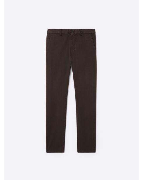 Slack slim en coton bio chocolat